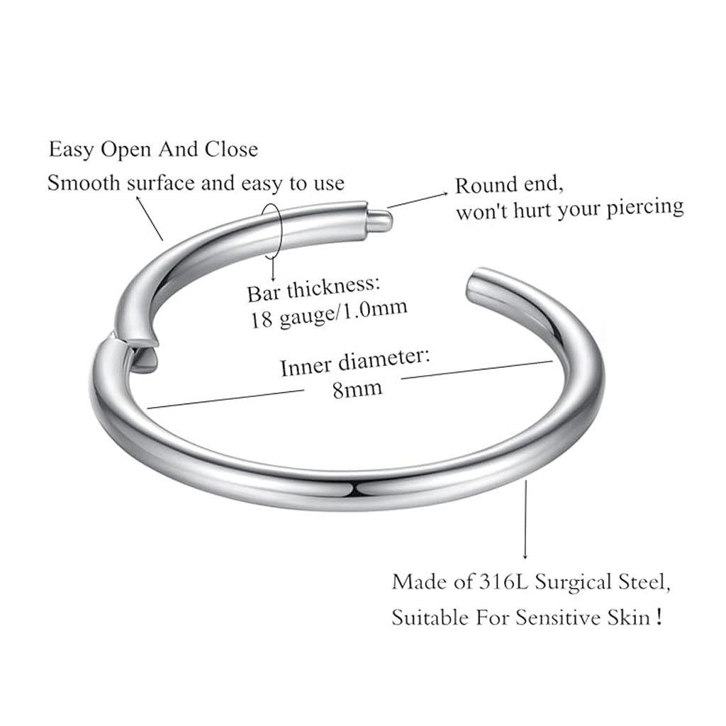 Fashionable nose rings laid out for display