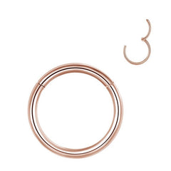 Elegant rose gold stainless steel nose ring on display
