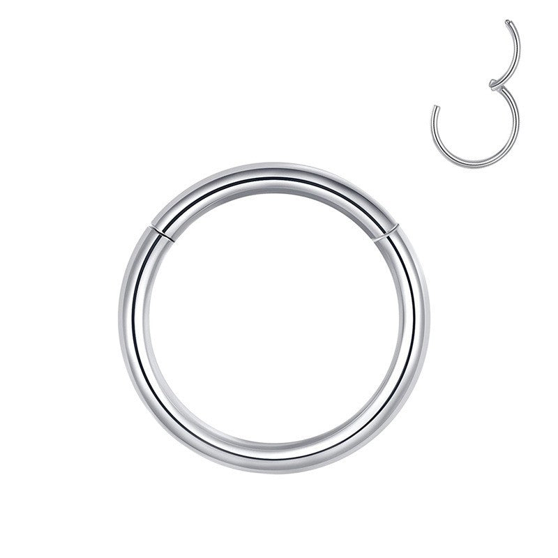 Black colour stainless steel nose ring with shine