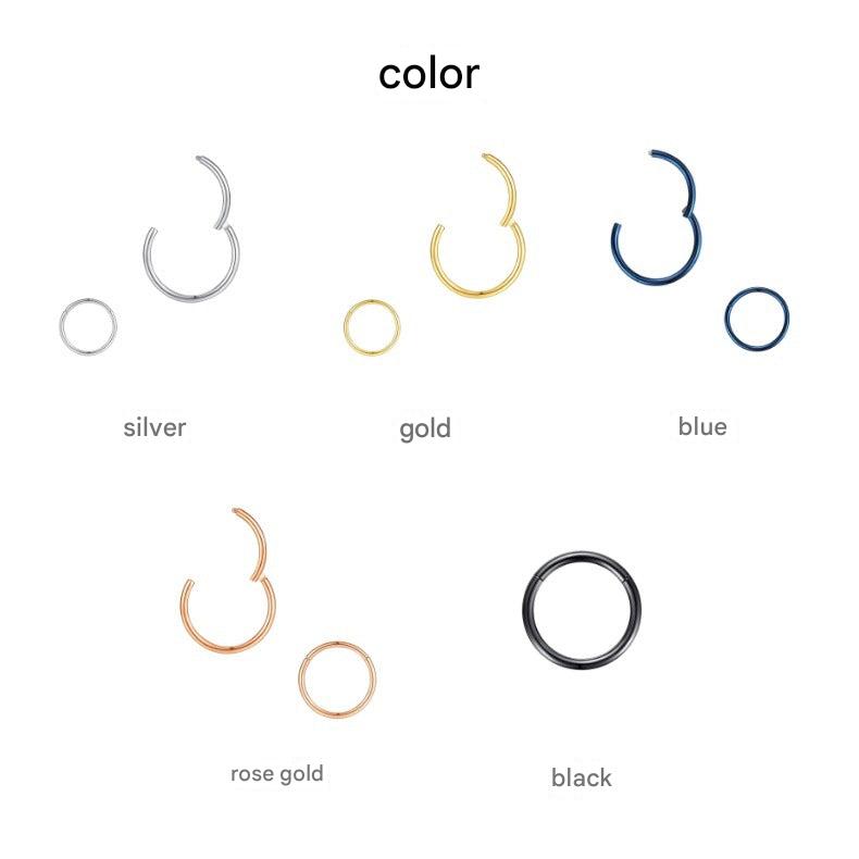 Nose rings presented in a stylish arrangement