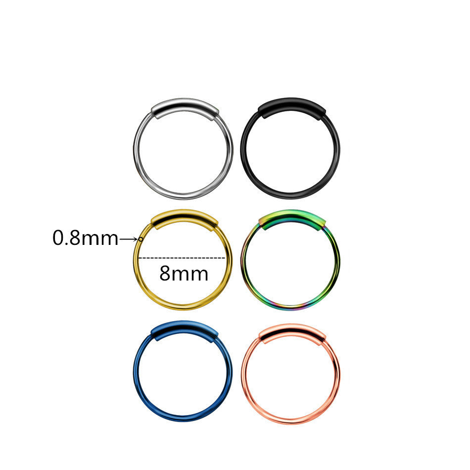 Variety of colours for stainless steel nose ring and earrings set