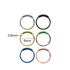 Variety of colours for stainless steel nose ring and earrings set