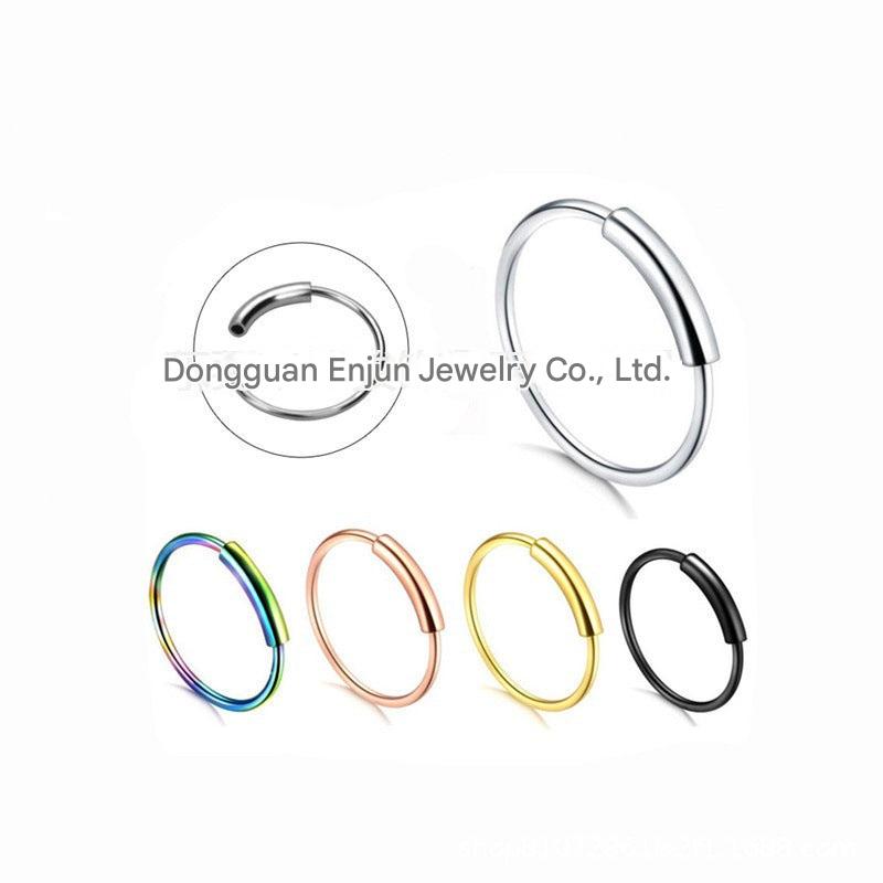 Variety of colours for stainless steel nose ring and earrings set