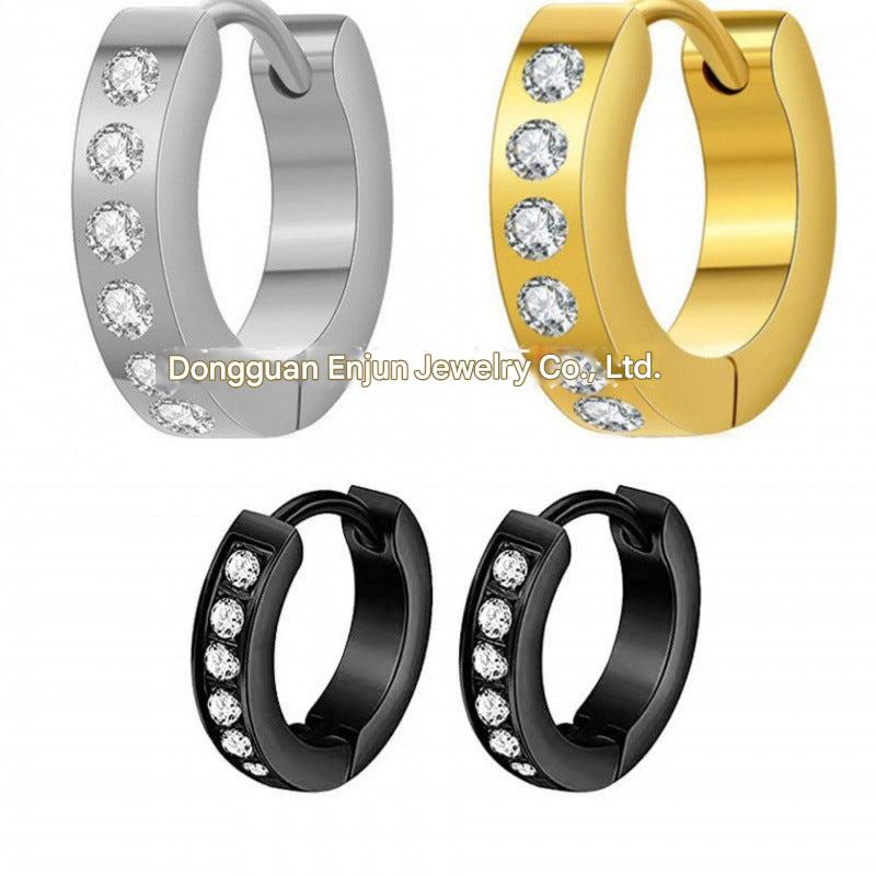 Black geometric earrings highlighting elegant design