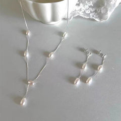 S925 silver natural freshwater pearl Y-chain necklace image 2