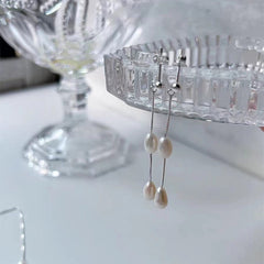 S925 silver natural freshwater pearl Y-chain necklace image 4