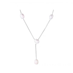 S925 silver natural freshwater pearl Y-chain necklace image 5