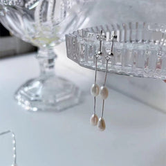 S925 silver natural freshwater pearl Y-chain necklace image 7