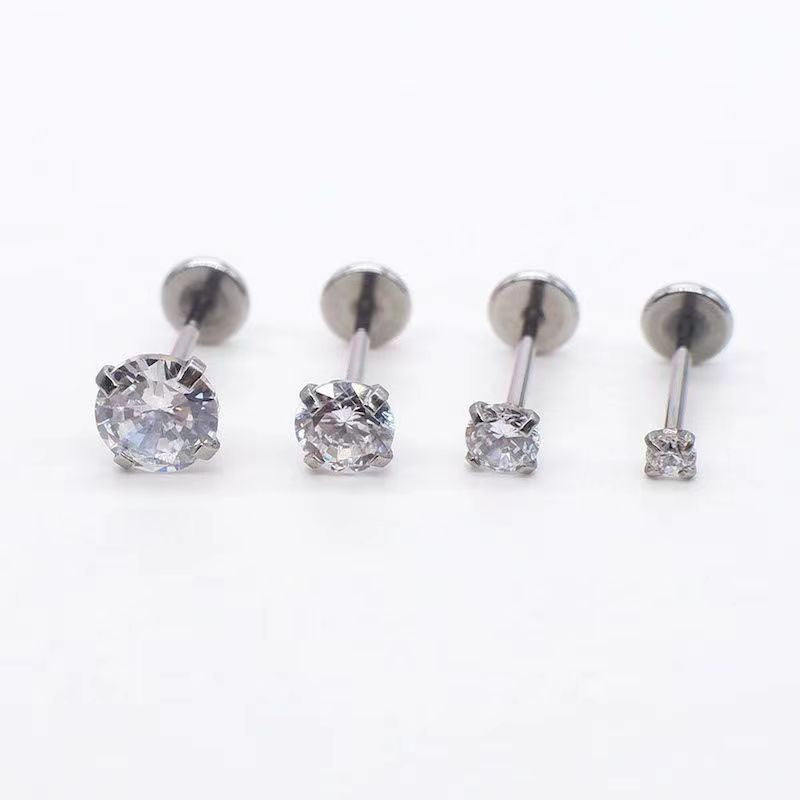 Stylish unisex ear studs in silver image 3