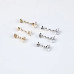 Stylish unisex ear studs in silver image 3