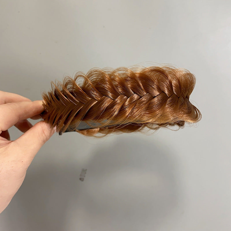 Elegant braided hairband worn with casual outfit