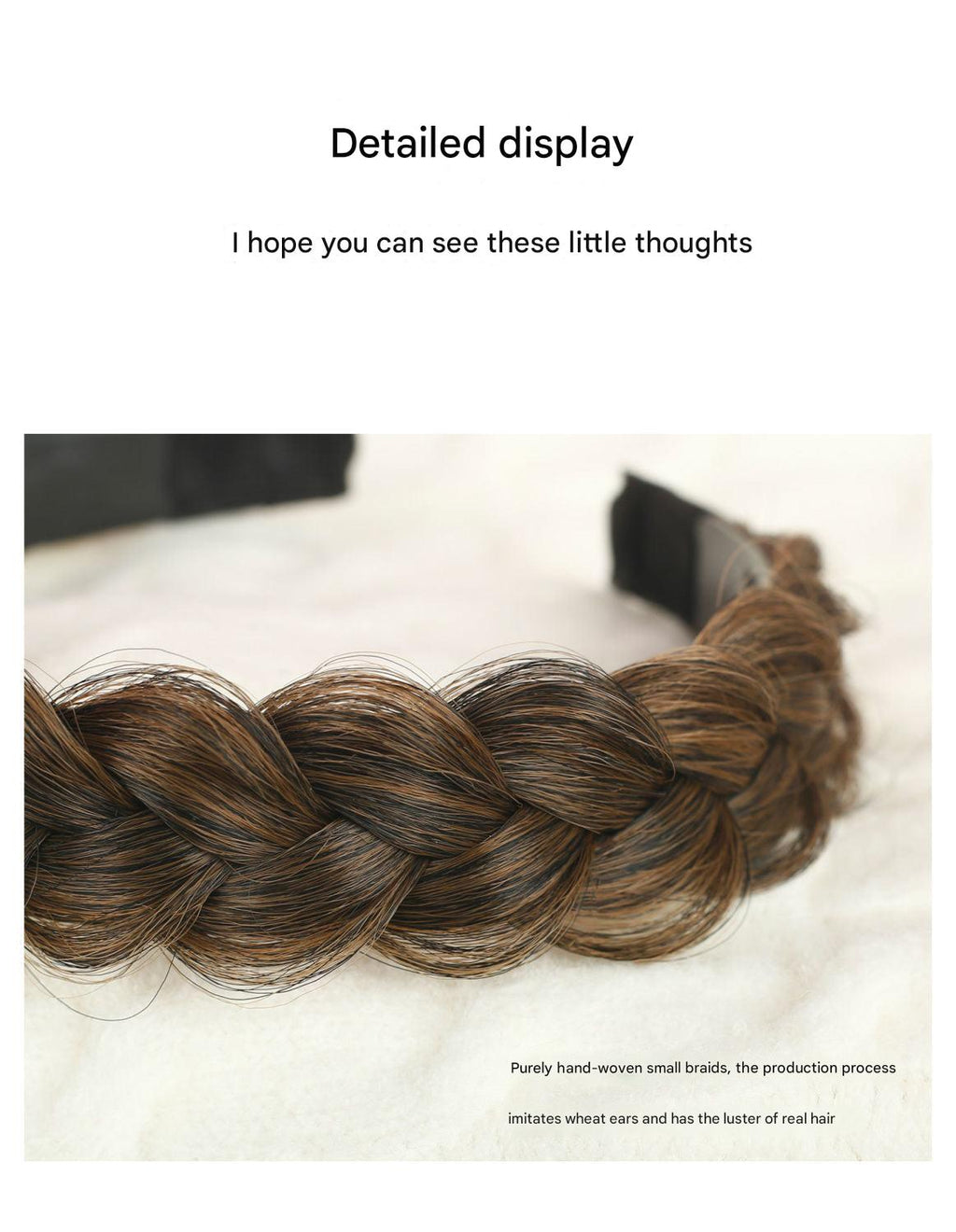 Close-up of stylish wide hairband in black colour