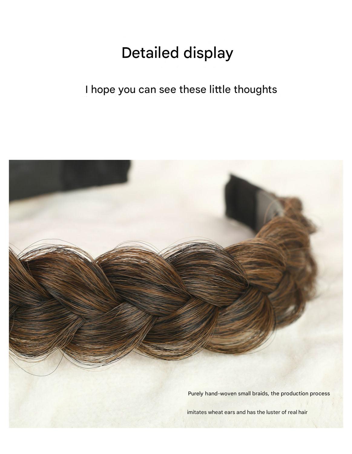 Close-up of stylish wide hairband in black colour