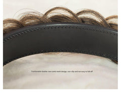 Side view of the dark brown braided hairband