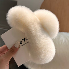 Durable rabbit fur hair clip for everyday styling