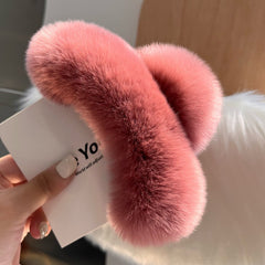 Durable rabbit fur hair clip for everyday styling