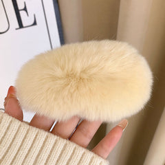 Durable rabbit fur hair clip for everyday styling