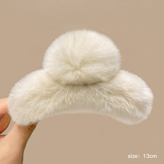 Elegant hair accessory for women with rabbit fur texture