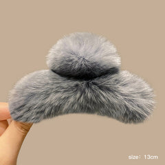 Durable rabbit fur hair clip for everyday styling