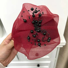 Stylish breathable half hat in black on model