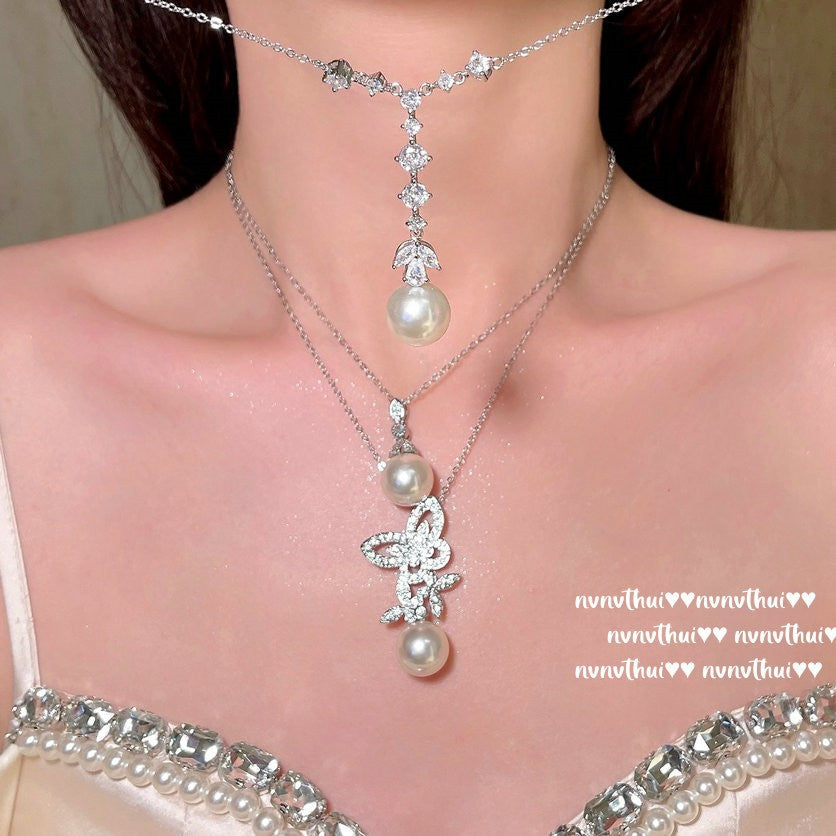 Zircon drops on elegant necklace