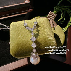 Elegant butterfly motif on zircon necklace