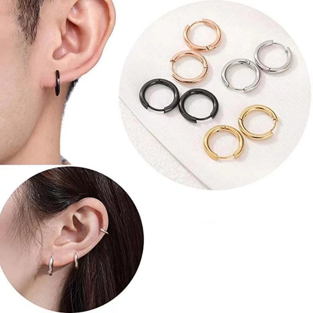 Close-up of geometric earrings for men 2