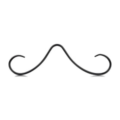 Close up view of geometric mustache nose ring 2