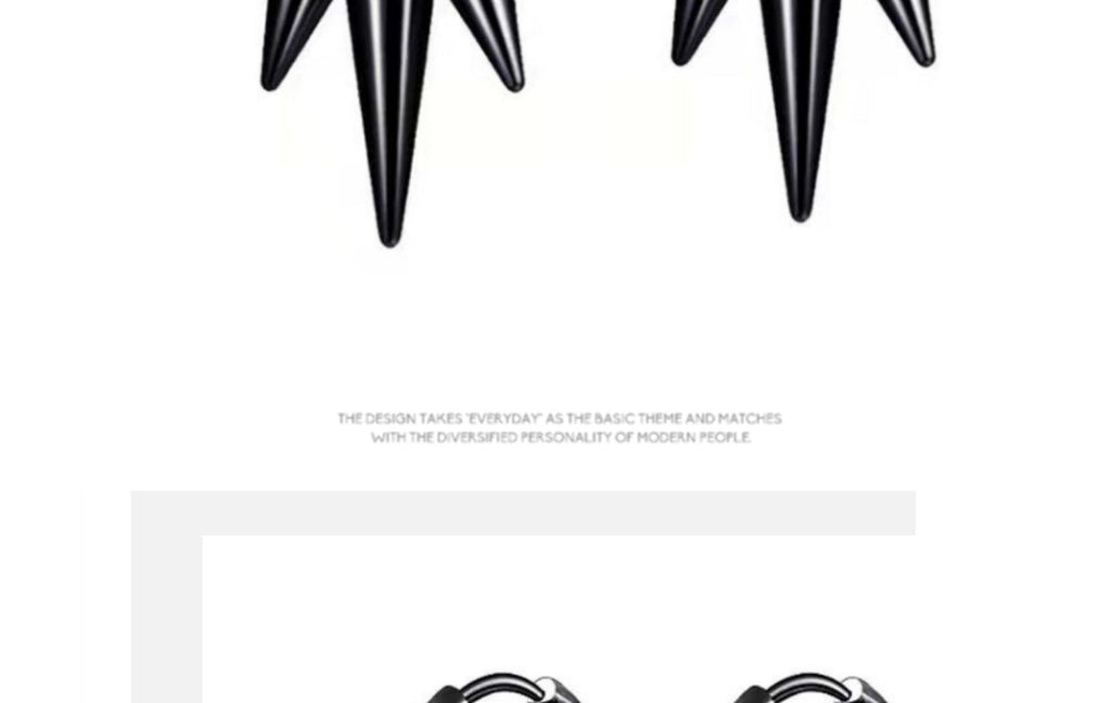 geometric earrings on model