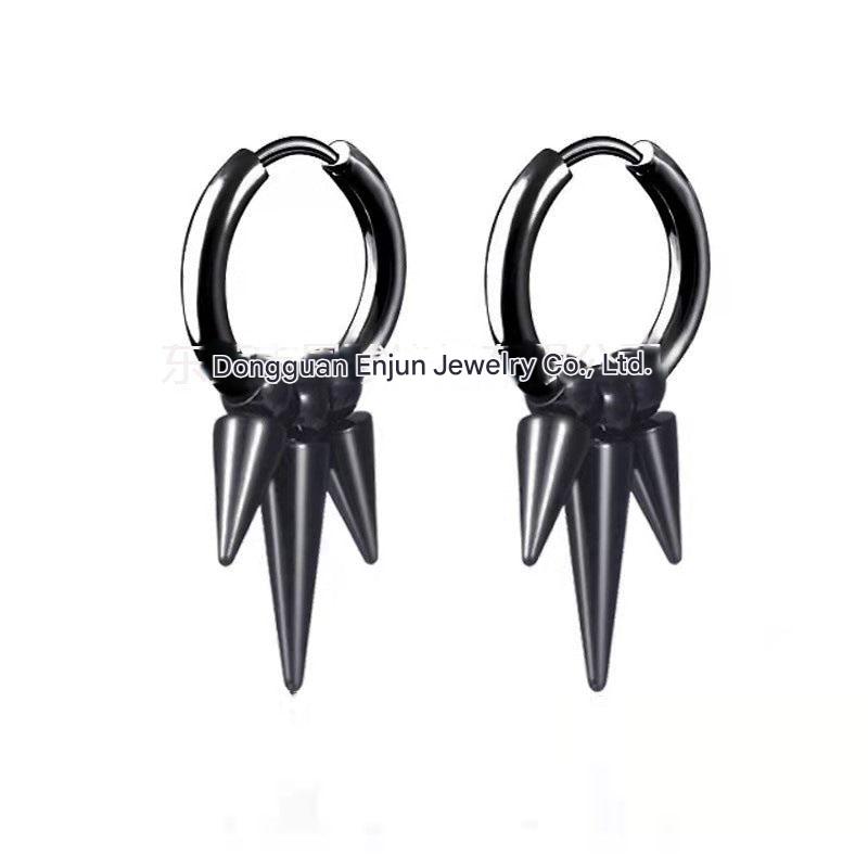 geometric earrings on model