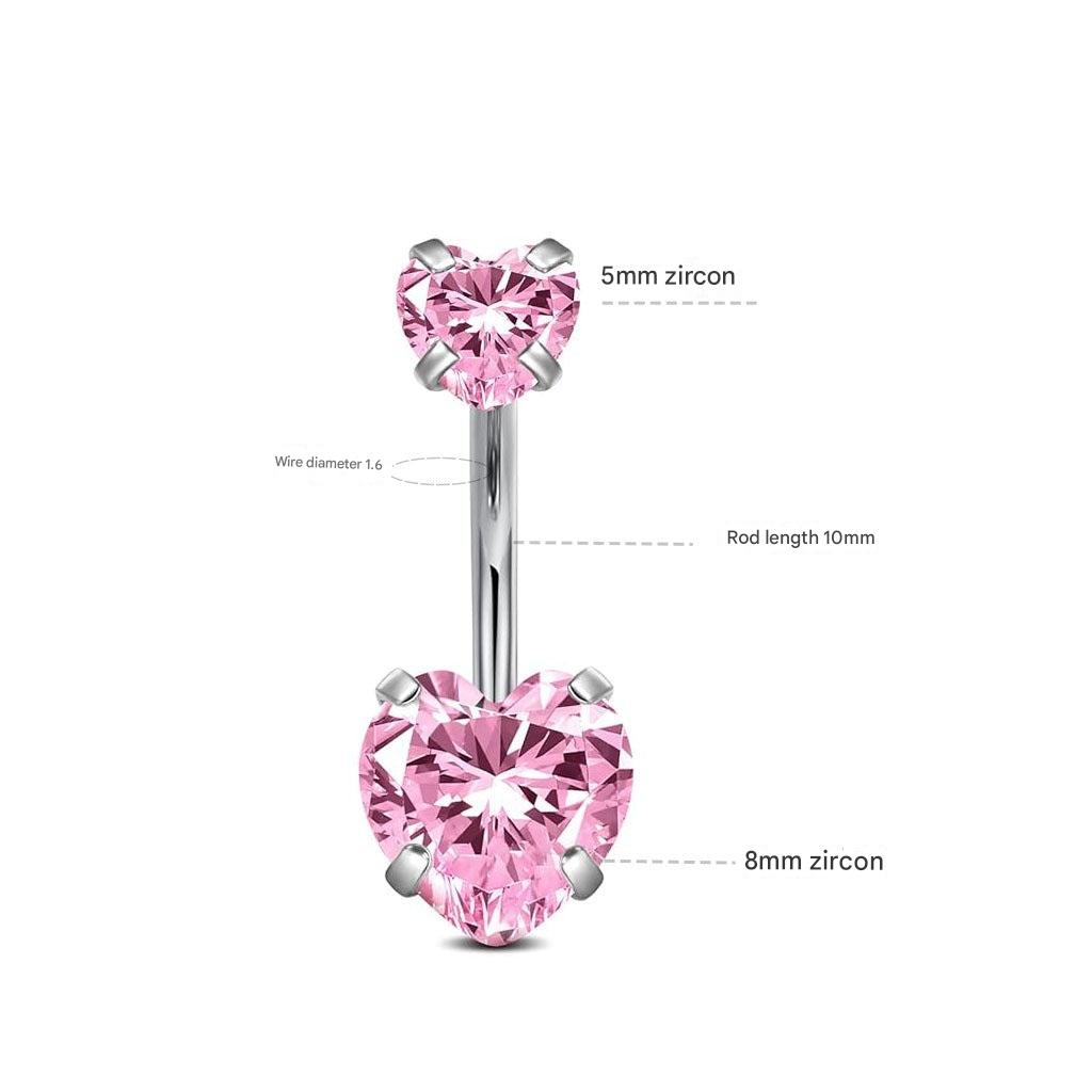 Trendy and durable heart-shaped navel ring design