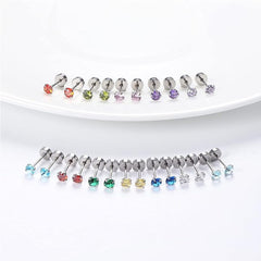 Elegant stainless steel stud earrings with vibrant colours
