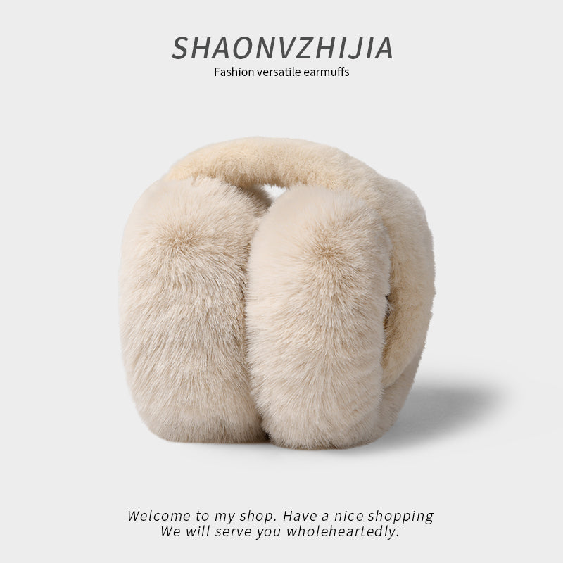 Foldable earmuffs for winter in white