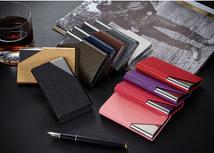 Test card holder with cards positioned neatly