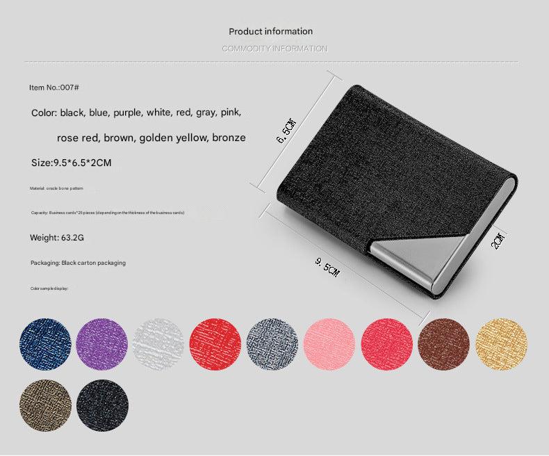 Stylish business card holder range in different colours