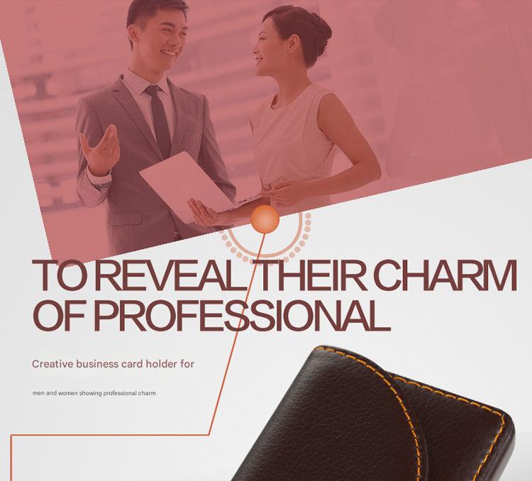 Close-up of leather cardholder details