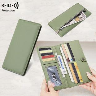 Elegant RFID-blocking wallet in light green