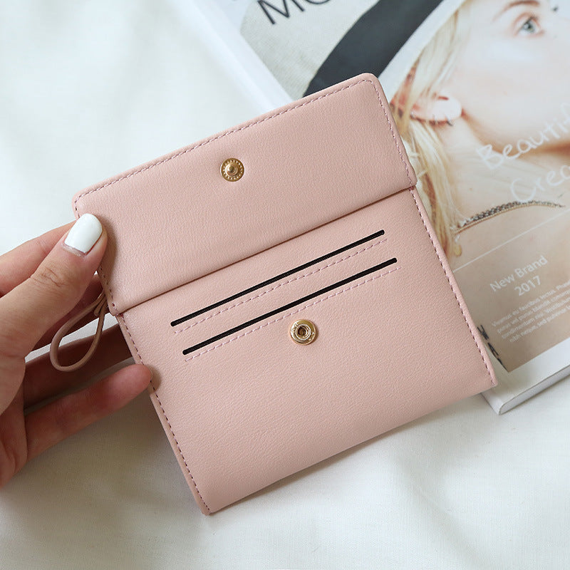 Chic black two-fold wallet for women