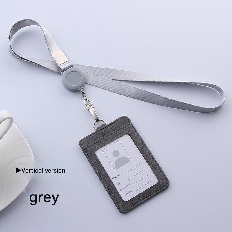 Pink retractable ID holder on white background