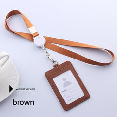 Versatile PU badge holder with lanyard in various colours