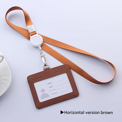 Versatile PU badge holder with lanyard in various colours