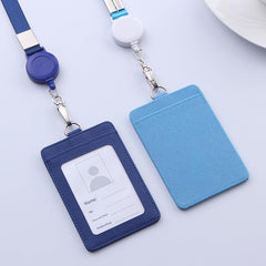 Multiple colours of badge holders displayed together