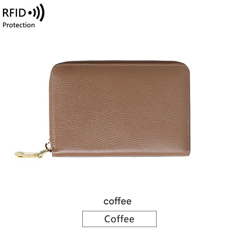 stylish leather wallet on table