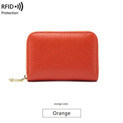 RFID blocking leather card wallet front view