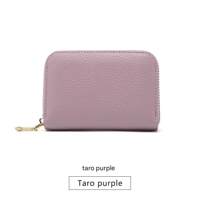 RFID blocking leather card wallet side view