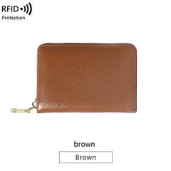RFID wallet in organic brown hue