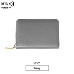 leather card wallet in amethyst purple