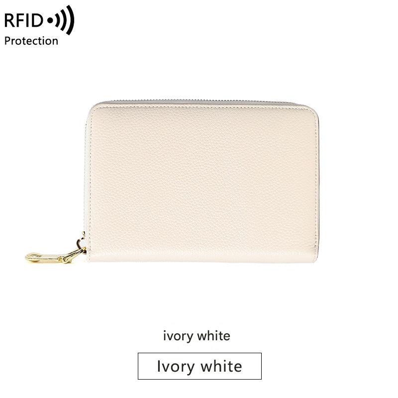 stylish leather wallet on table