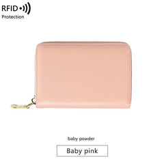 RFID blocking leather card wallet front view