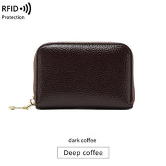 RFID blocking leather card wallet side view
